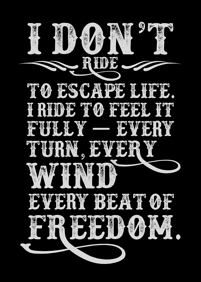 Riding for Freedom Text Art