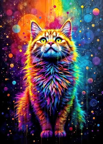 Colorful Cat Portrait