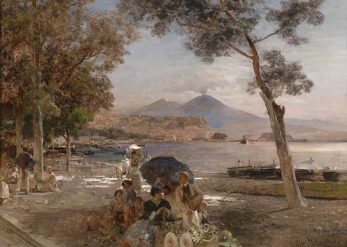 Naples Italy Waterfront Painting