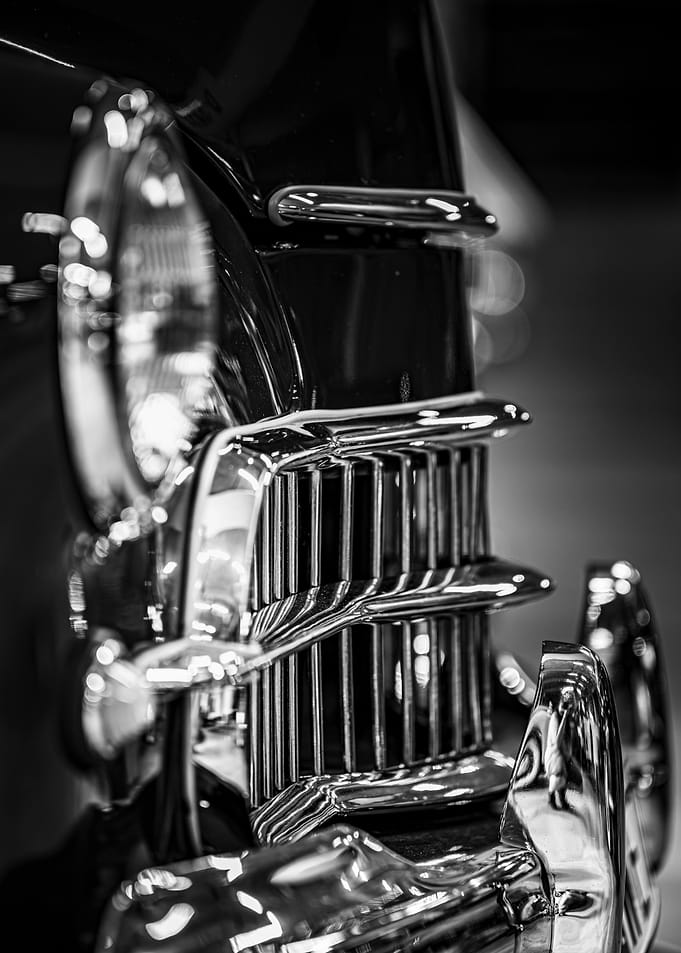 Classic Car Front Grill Close-Up