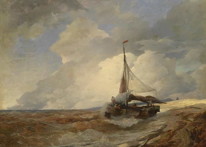 Seascape with Sailing Boat Painting