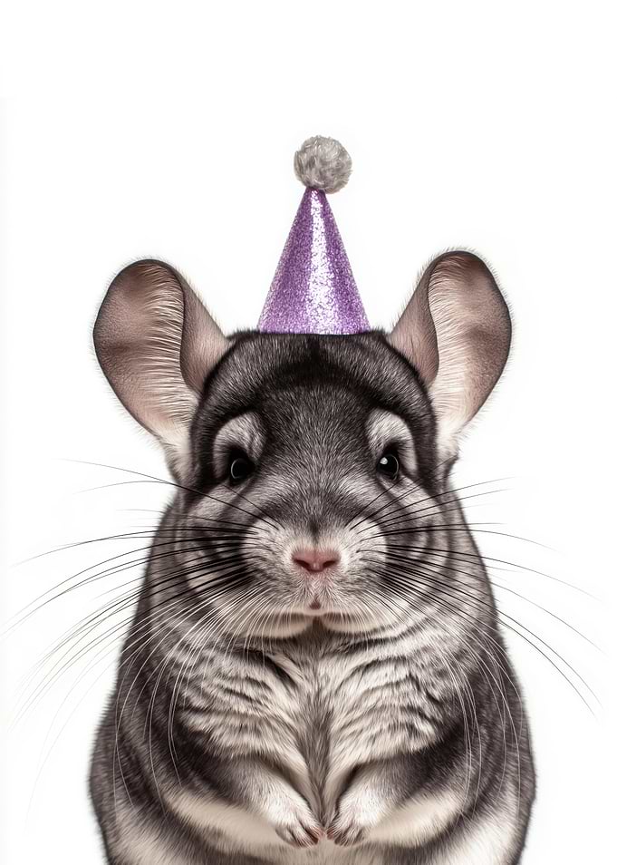 Chinchilla with Party Hat