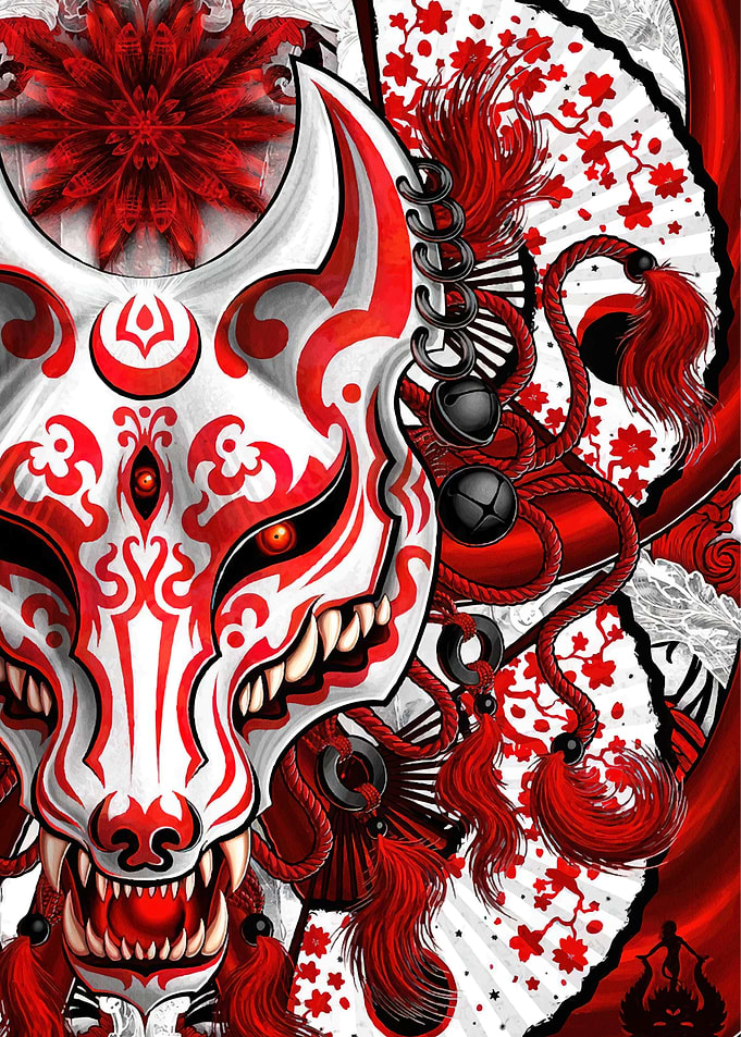 Kitsune Mask Red