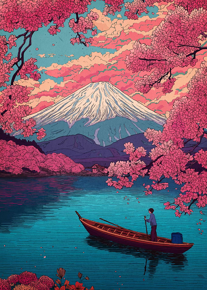 Mount Fuji Cherry Blossoms Boat Ride