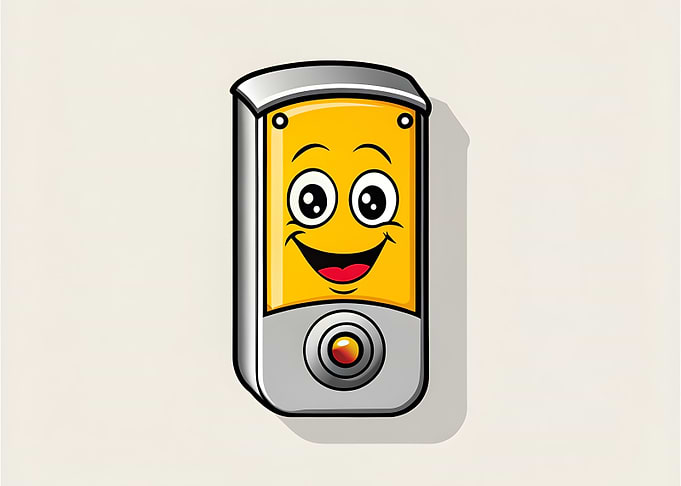 Cartoon Yellow Box with Face