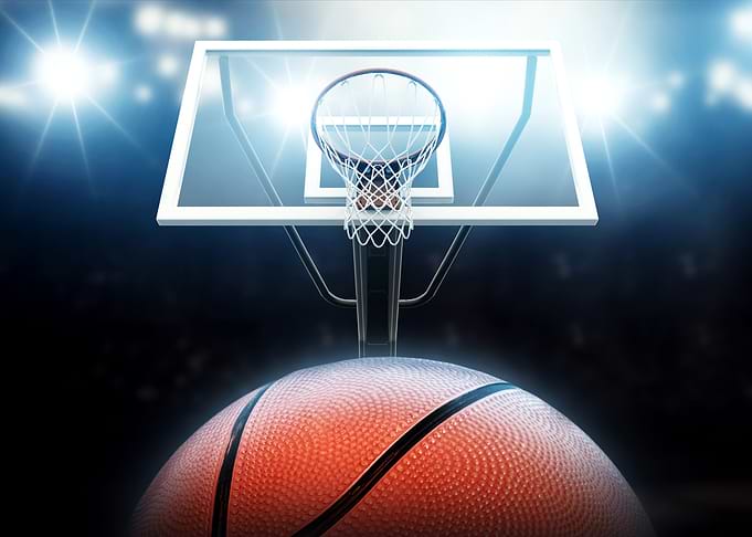 Basketball hoop and ball