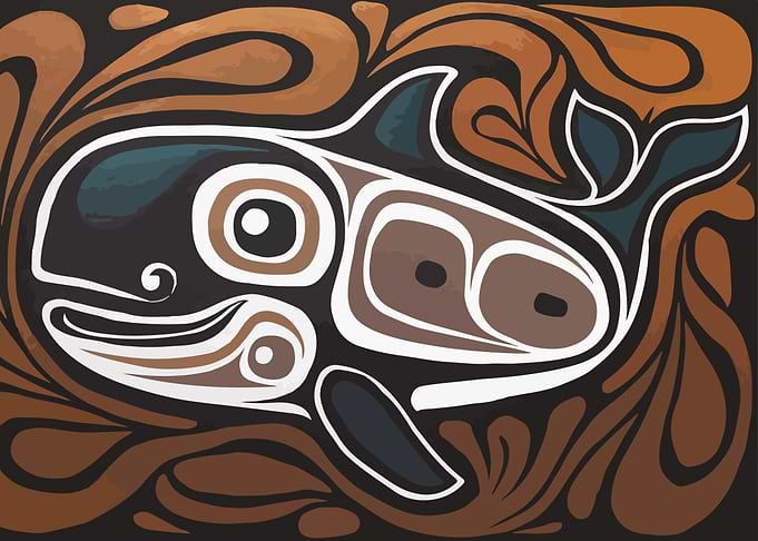 Orca Whale Native Art Illustration
