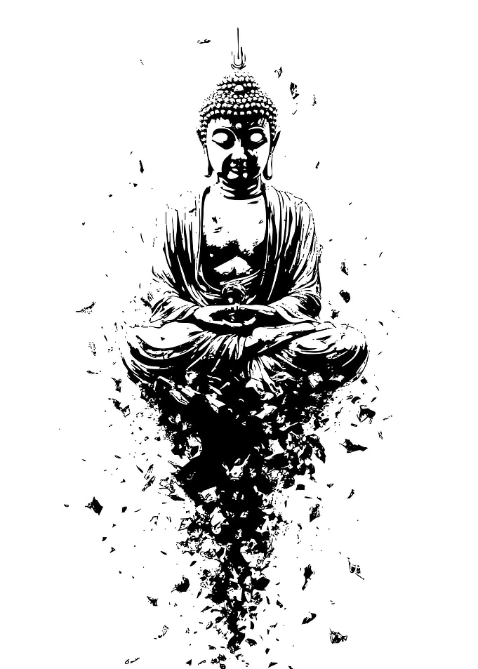 Buddha Black and White Art