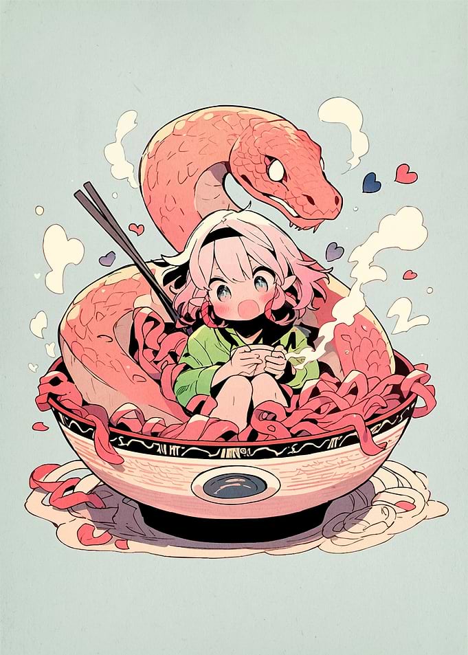 Anime Girl Ramen Snake