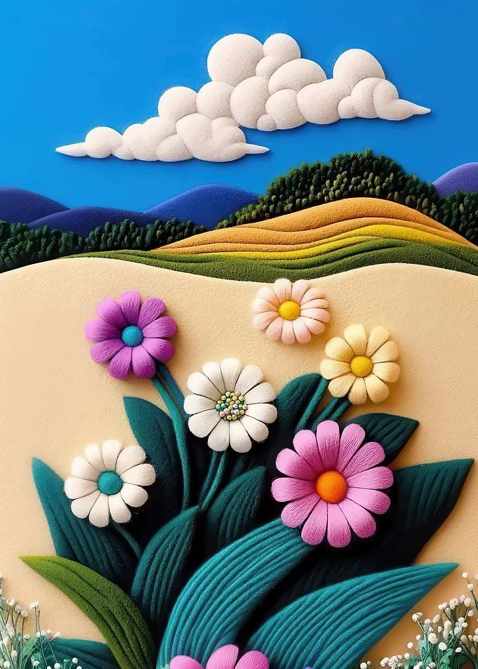 Colorful Flowers and Landscape