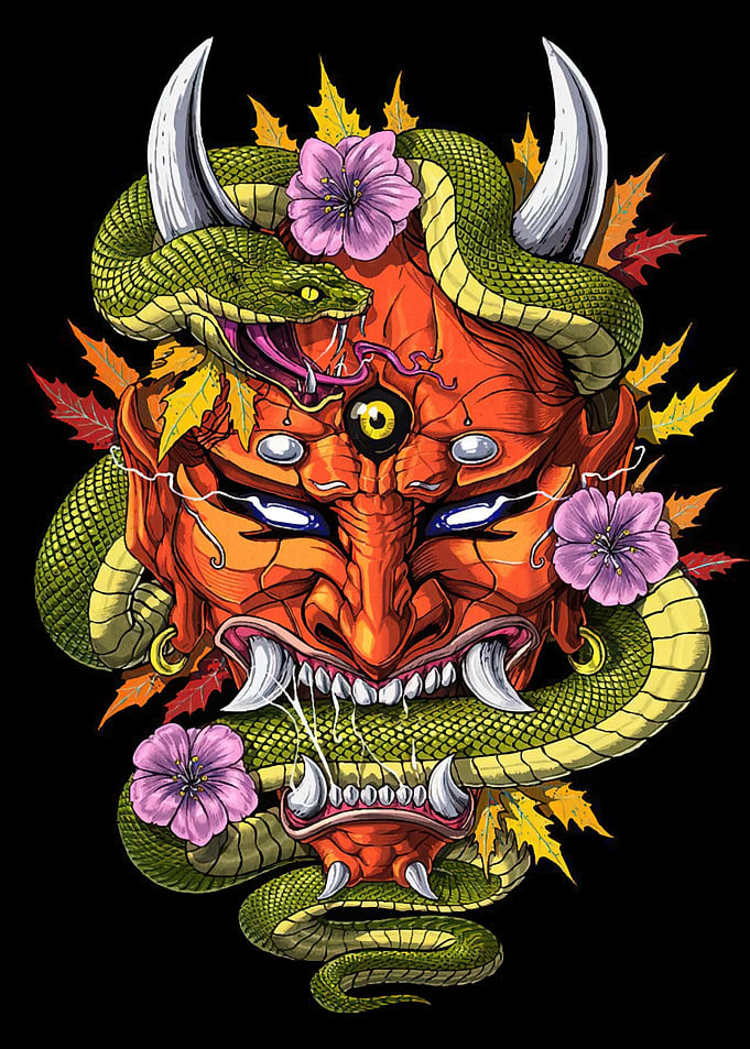 Japanese Oni Mask Snake