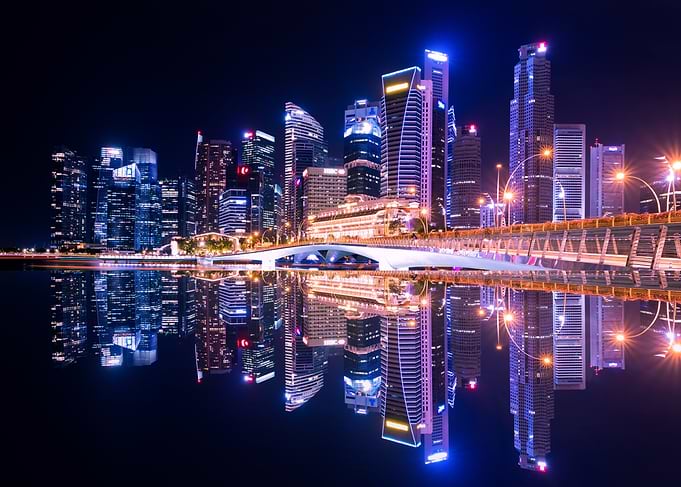 Singapore Skyline at Night