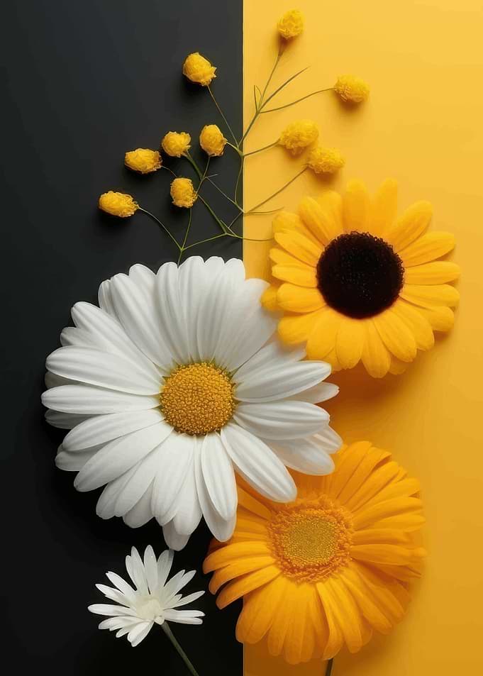 Floral Arrangement on Split Background