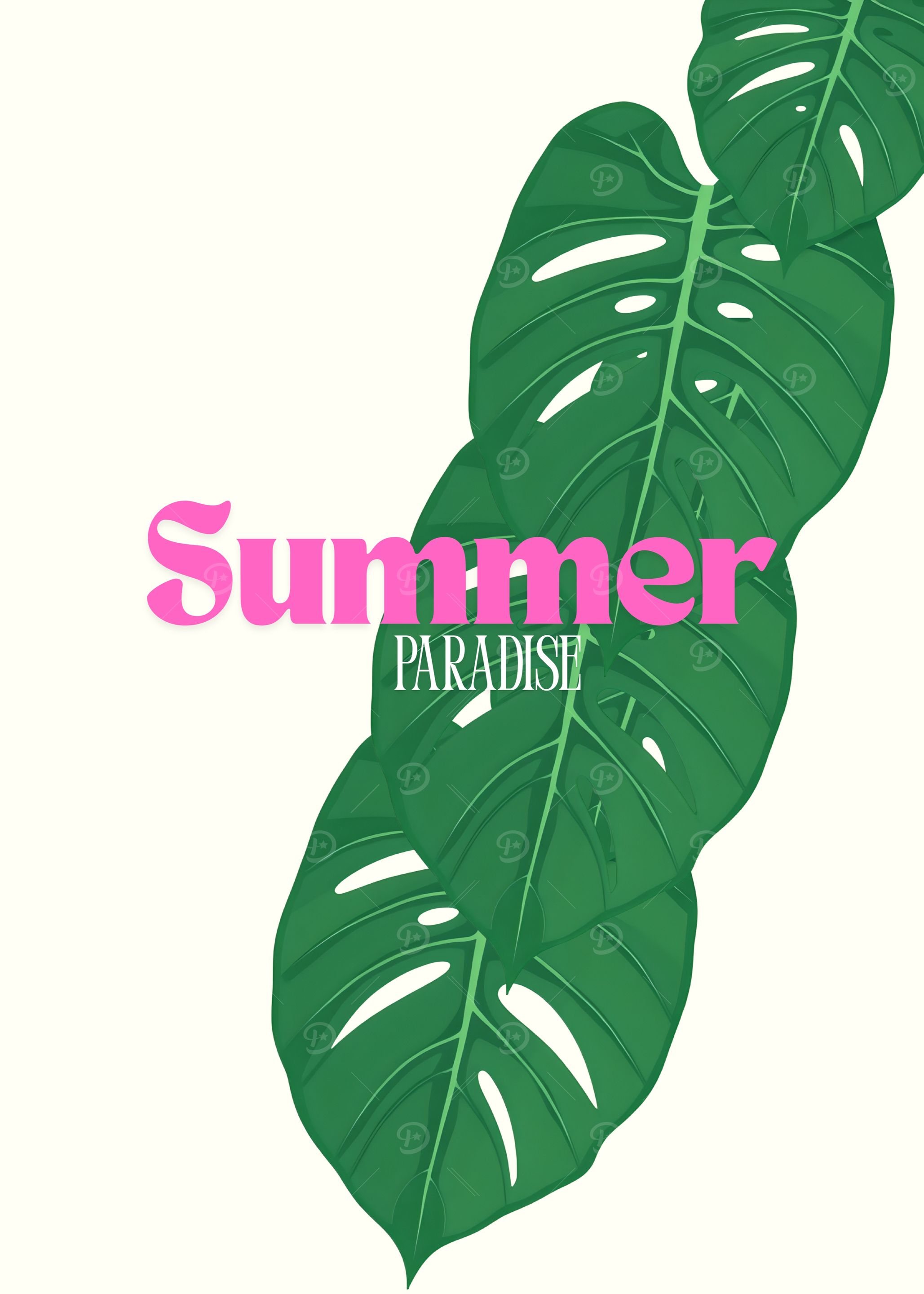 Summer Paradise with Monstera Leaves