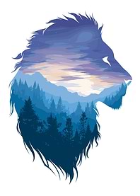 Lion Landscape Silhouette
