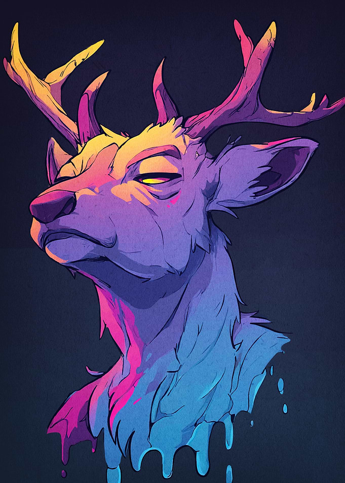 Colorful Deer Animal