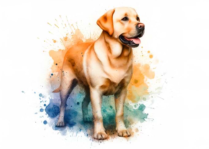 Watercolor Labrador Retriever Portrait
