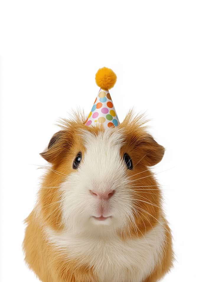 Guinea Pig with Party Hat