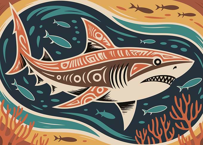 Stylized Shark Illustration
