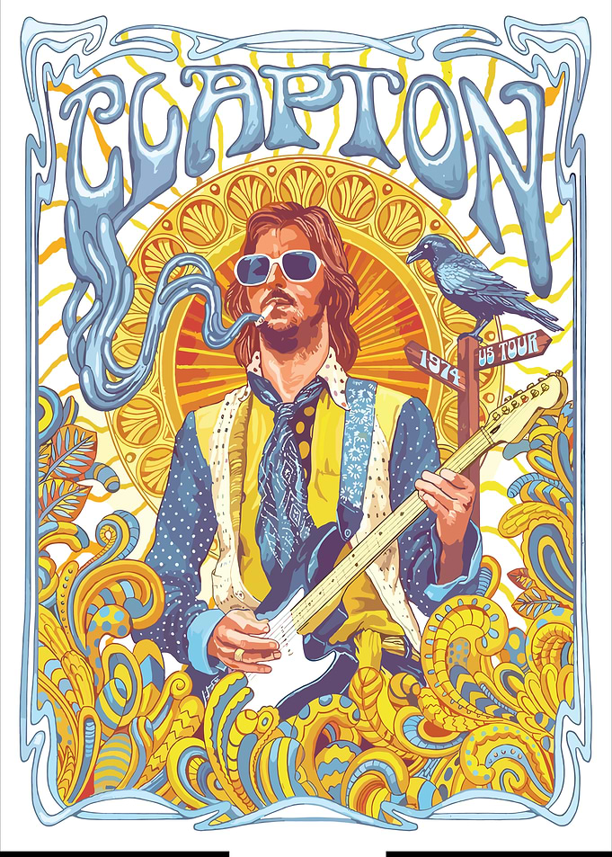 Eric Clapton 1974 US Tour Poster