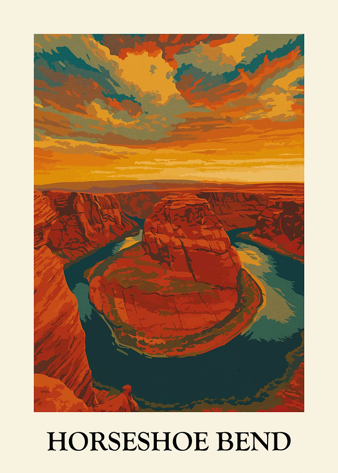 Horseshoe Bend Landscape Art Print