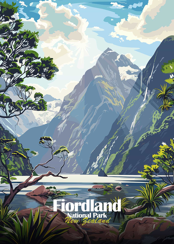 Fiordland National Park New Zealand Poster
