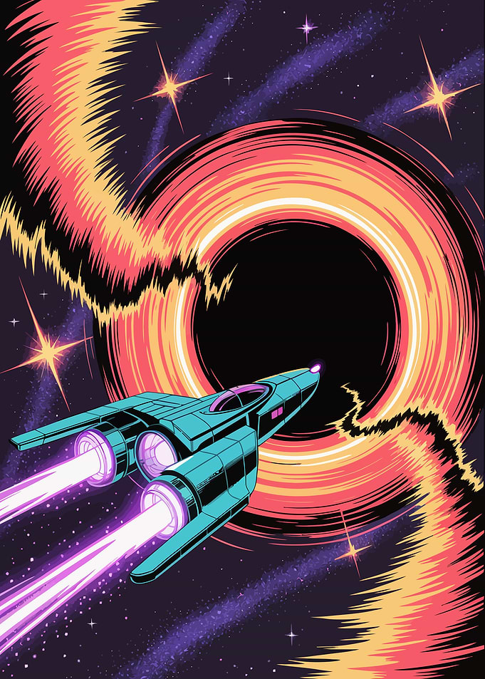 Spaceship near a black hole