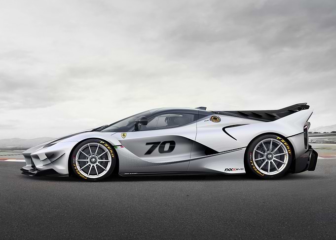Silver Ferrari FXX-K Evo Race Car