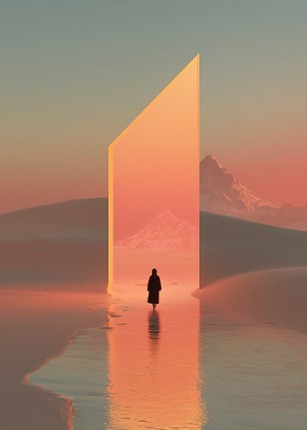 Abstract Portal to Mountain Landscape