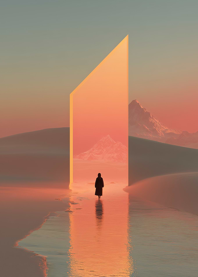 Abstract Portal to Mountain Landscape