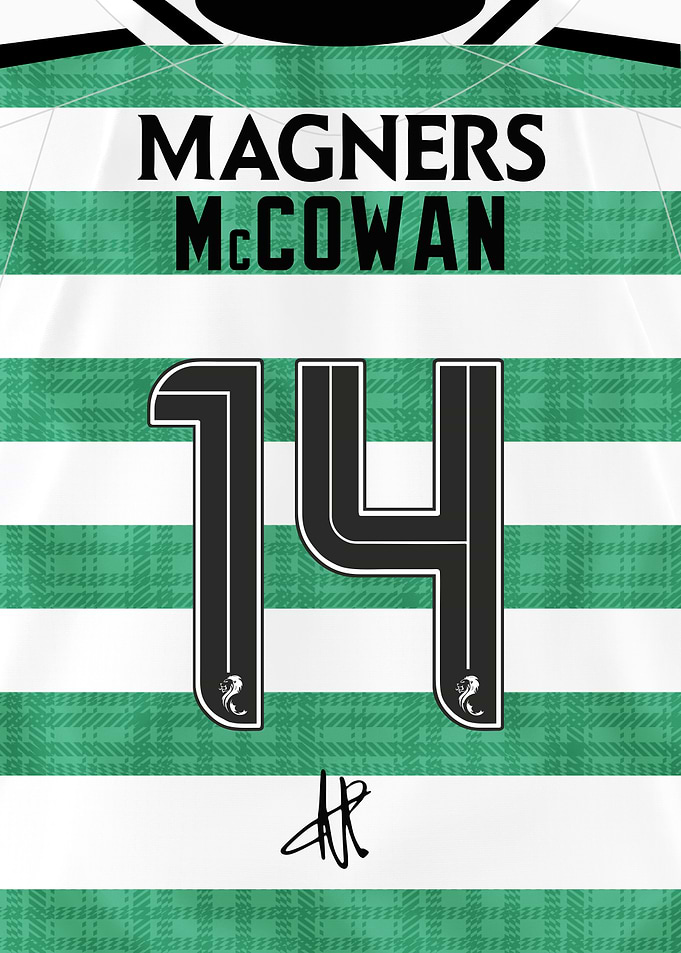 Luke McCowan 2025/26 Celtic Shirt Jersey Number 14
