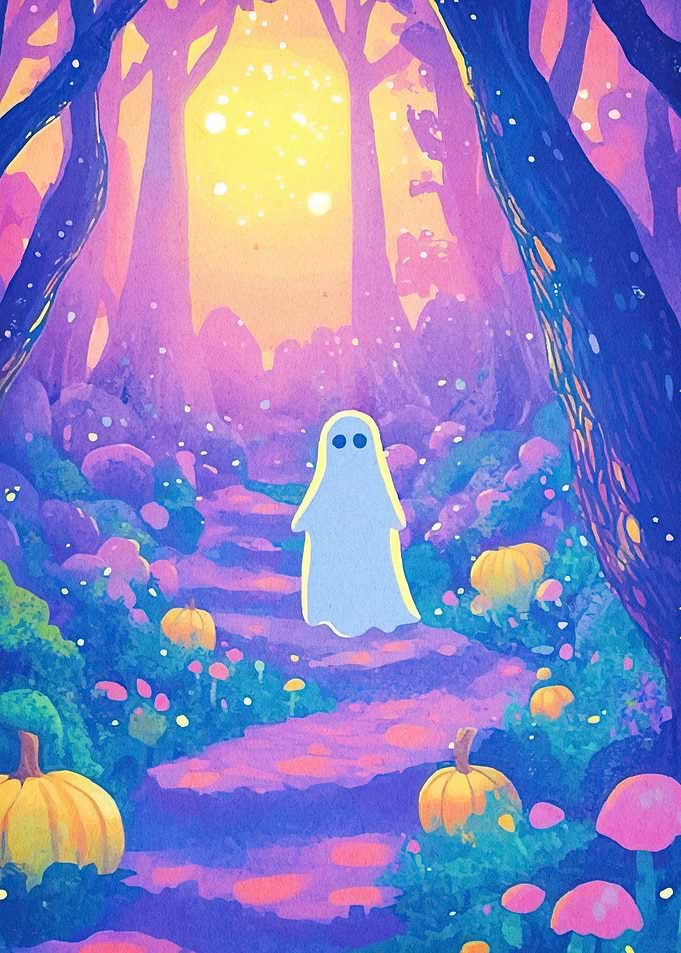 Ghost whimsical forest