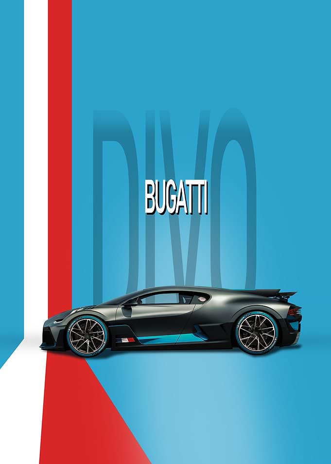 Bugatti Divo Car Poster