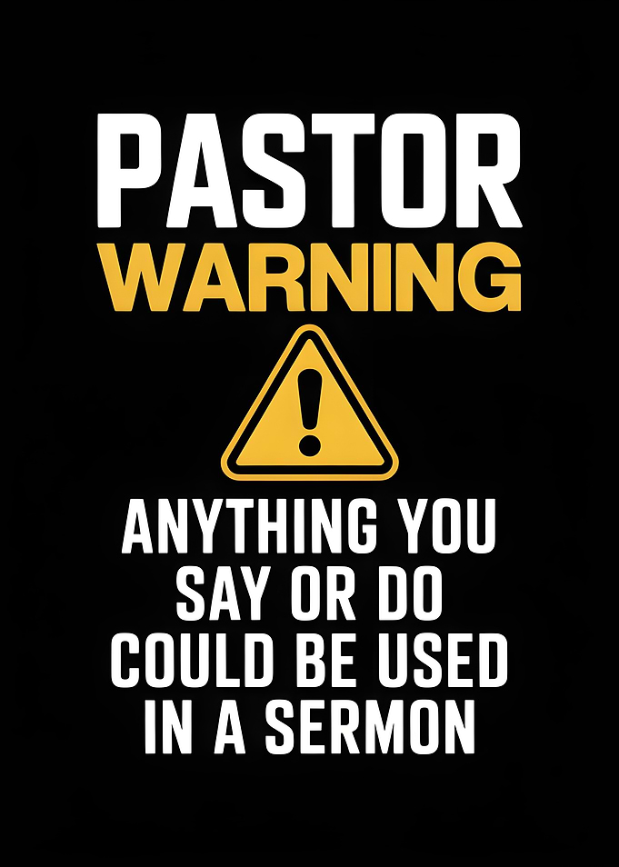 Pastor Warning Funny Text Art