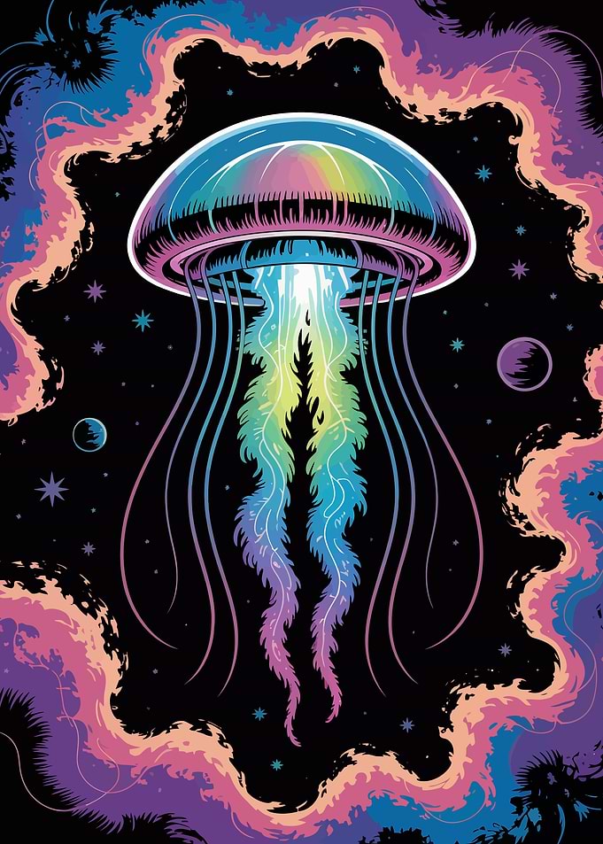 Psychedelic Jellyfish in Space