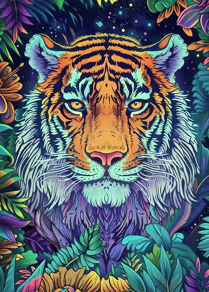 Colorful Tiger Jungle