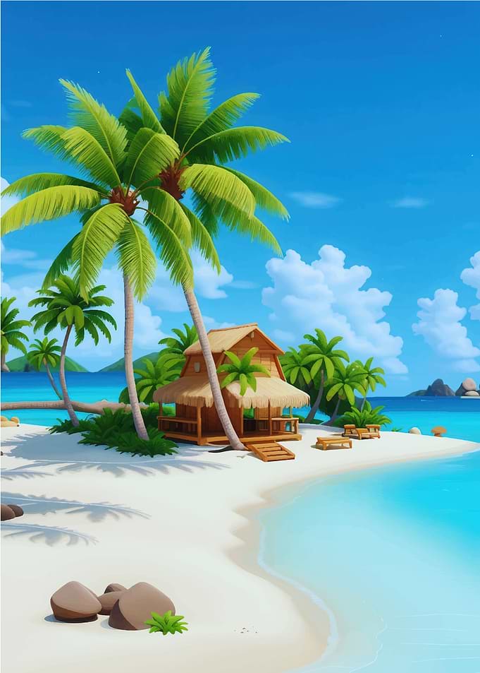 Tropical Beach Hut Paradise