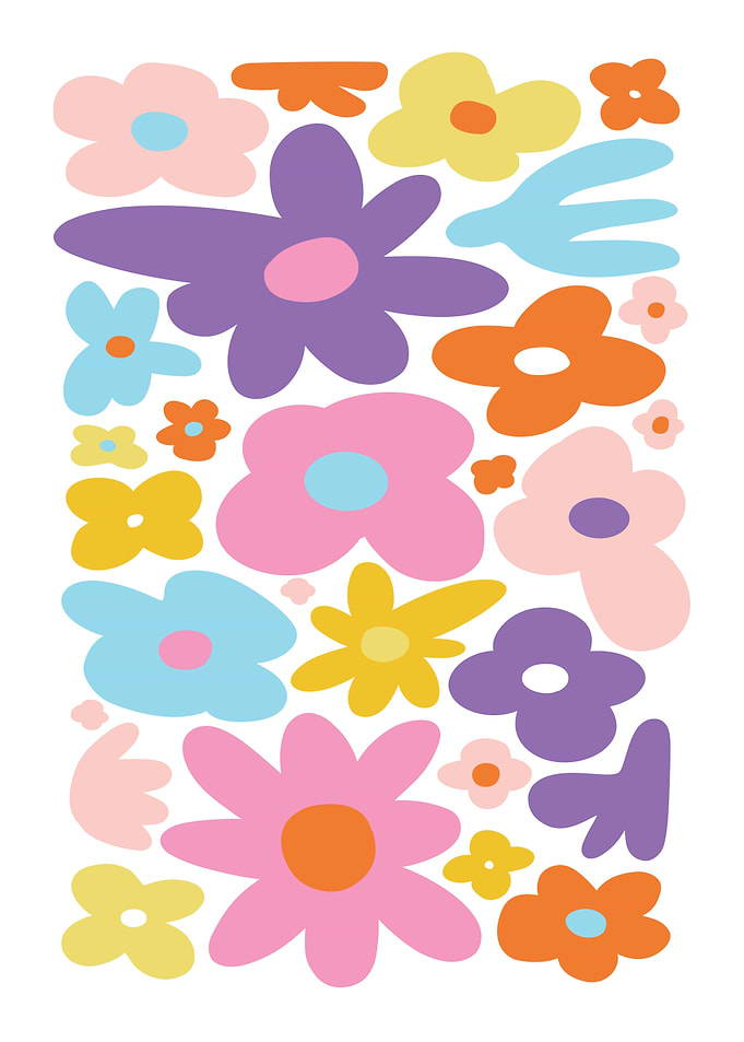 Colorful Retro Flower Pattern