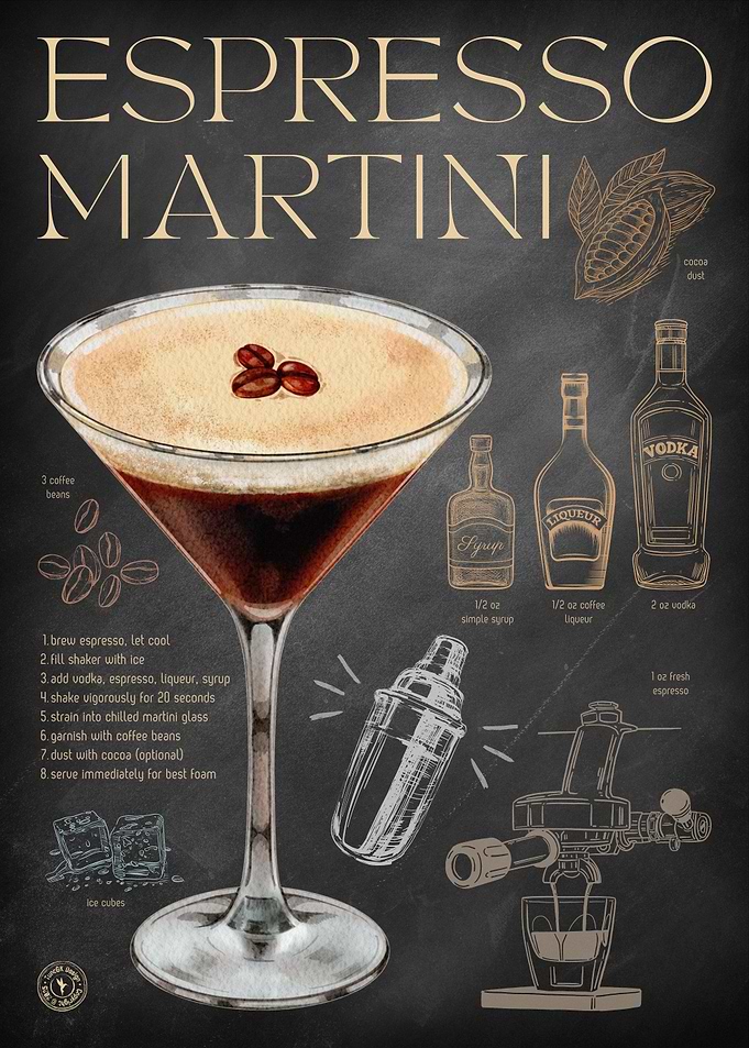 Espresso Martini Recipe - Chalkboard Art