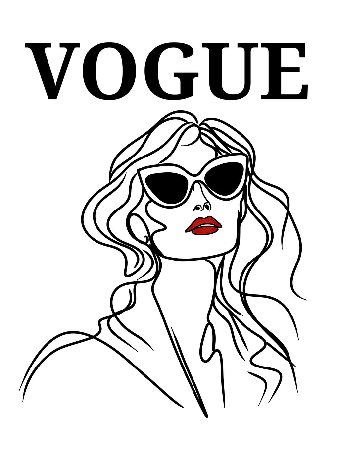 Vogue Woman Line Art