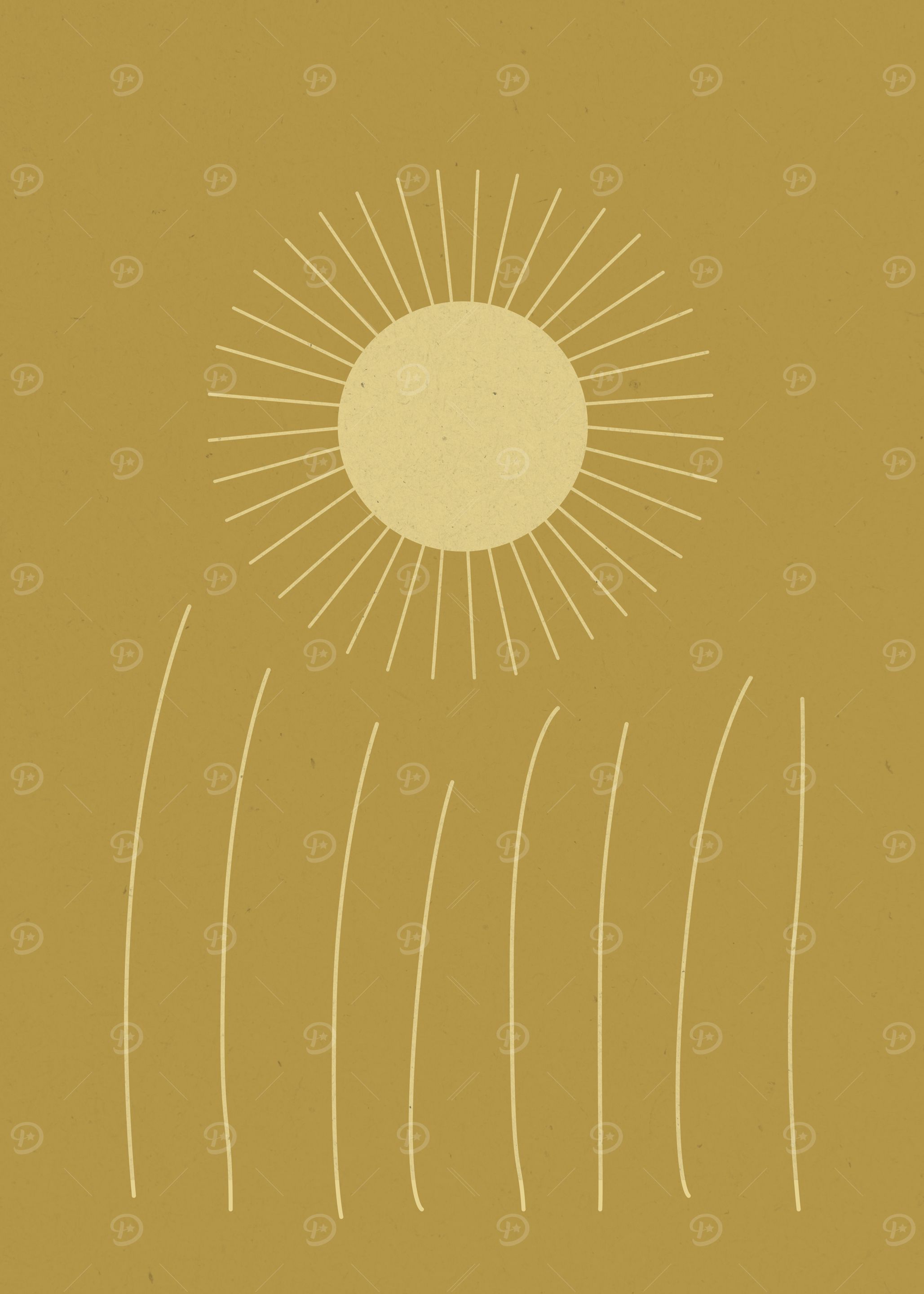 Minimalist Sun and Grass