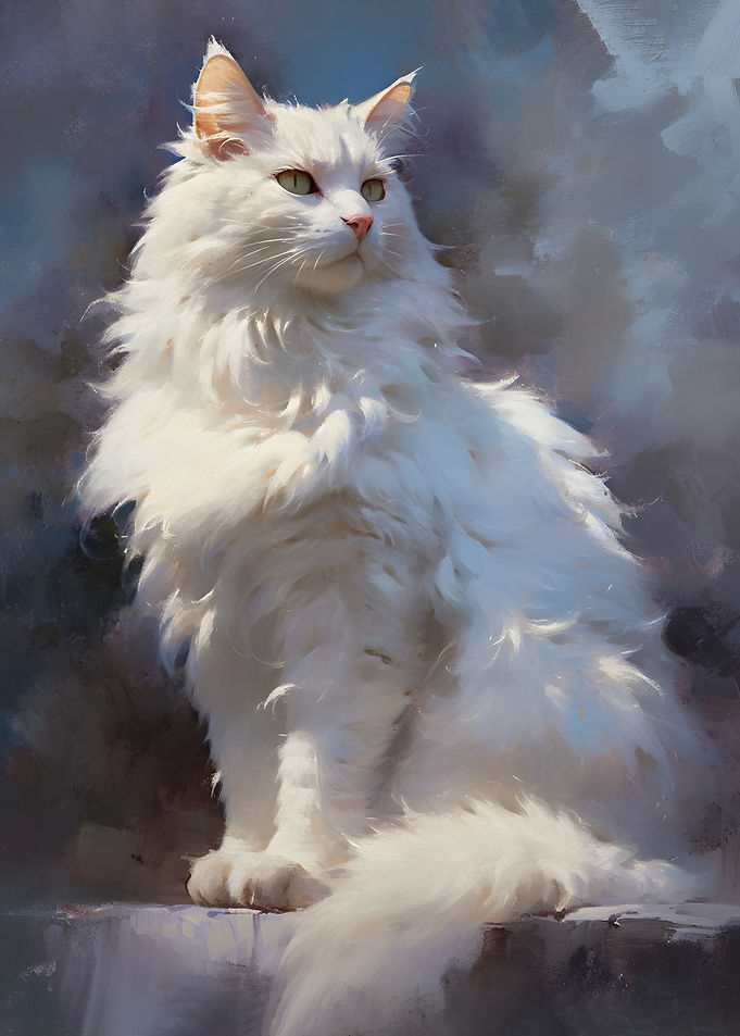 Elegant White Cat Portrait