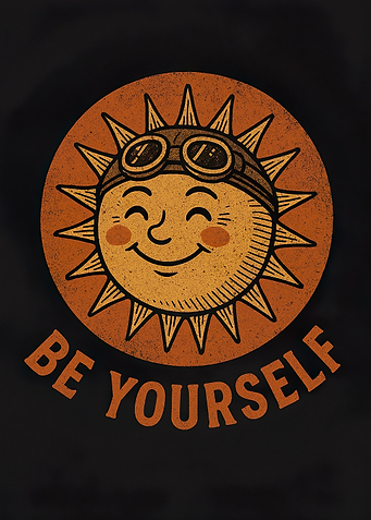 Retro Sun with Goggles - Be Yourself