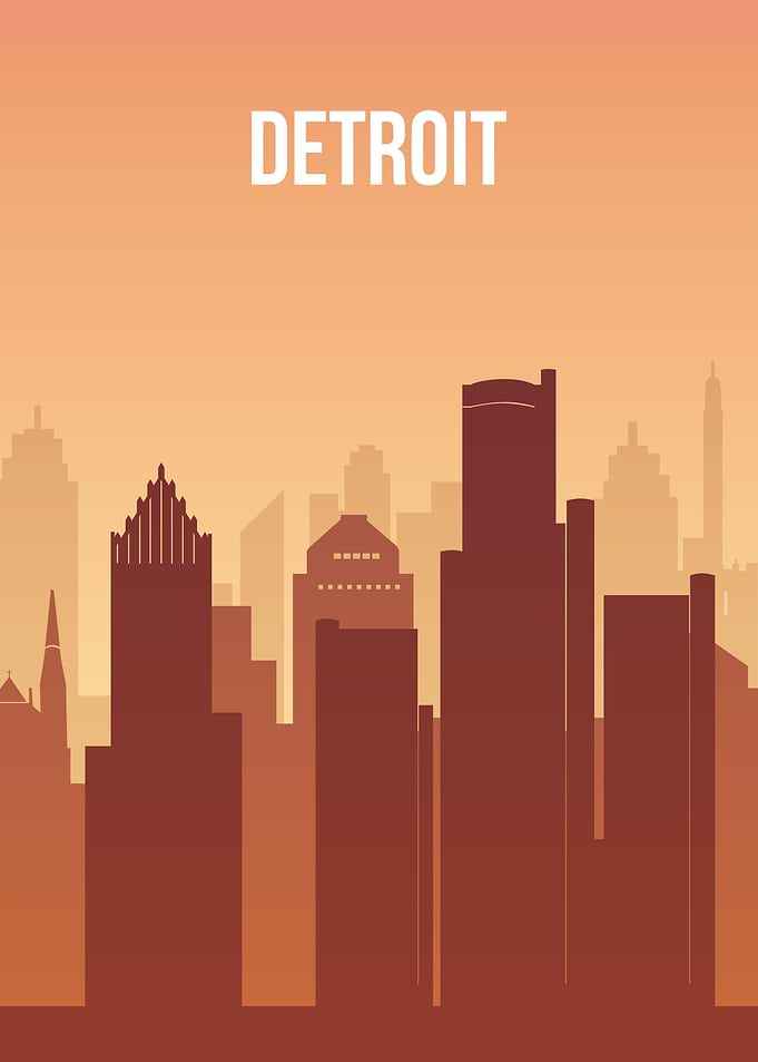 Detroit Skyline Silhouette