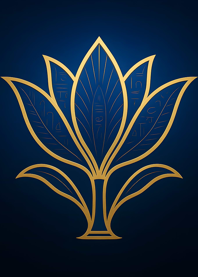 Ancient Egyptian Golden Lotus Flower