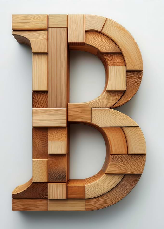 Wooden Block Letter B