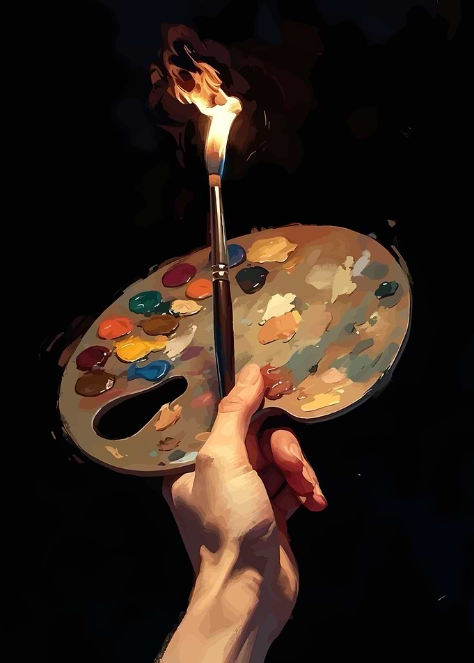 Burning Passion: Artist's Palette