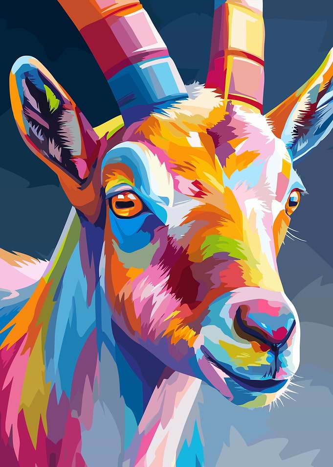 Colorful Oryx Portrait