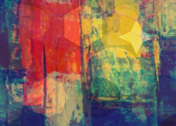 Abstract Geometric Shapes on Colorful Background