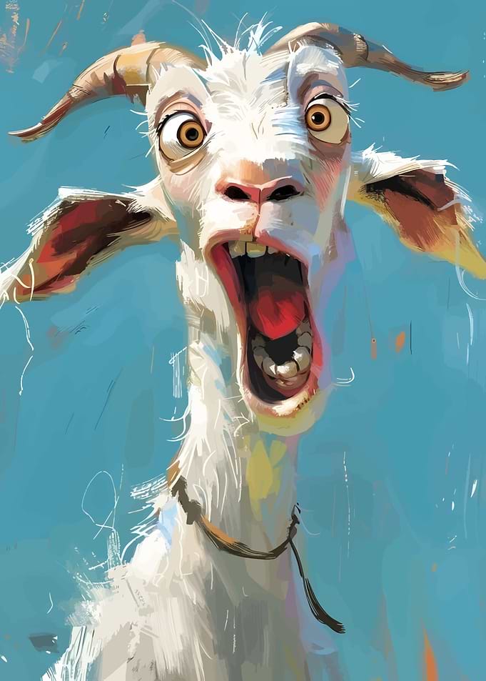 Surprised Goat Portrait